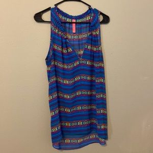 Sheer neon striped tank